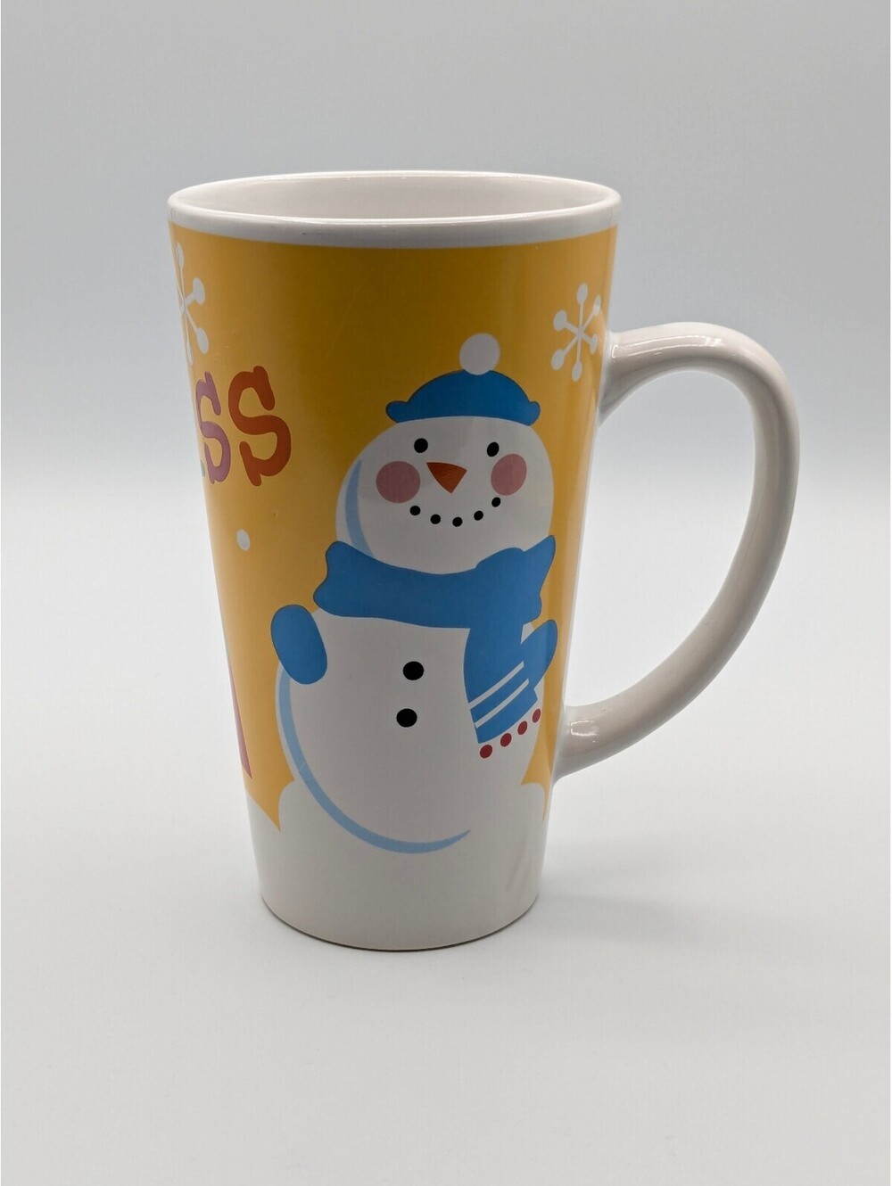 Christmas Bay Island Bliss Snowman Coffee or Latte Mug Cup Tall 16oz Ceramic